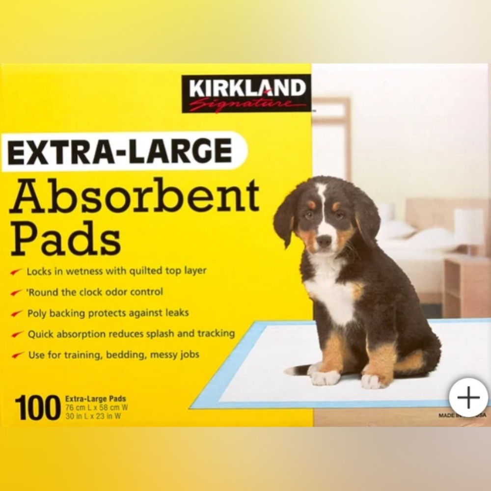 Kirkland Signature Extra-Large Absorbent Pads, 30 in L X 23 in W, 100-count